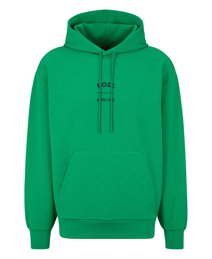 Hugo Boss Men's AJBXNG All-Over Monogram Jacquard Relaxed-Fit Hoodie ...