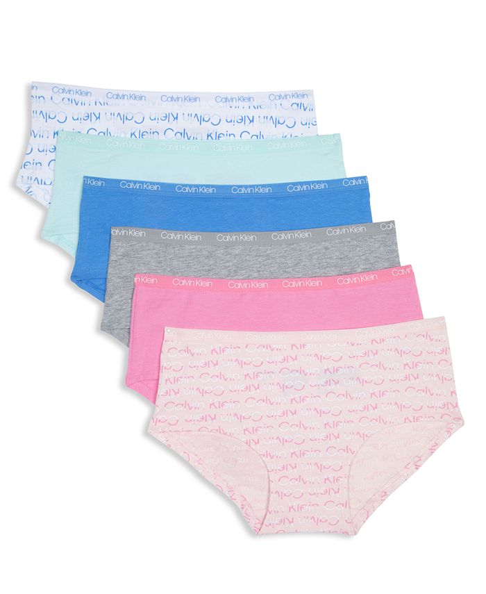 Calvin Klein Girls Underwear Cotton Hipster Panties, 6 Pack