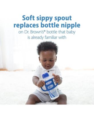 Baby Narrow Sippy Baby Bottle with 100% Silicone Handles, 8oz, Blue