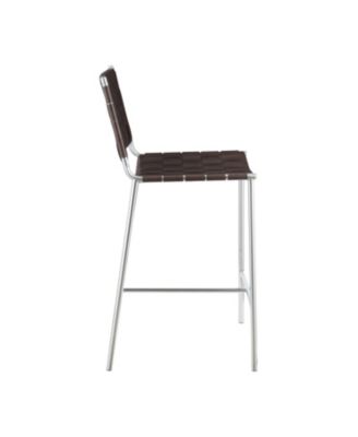 Polyvinyl Chloride Upholstered Counter Height Stool with Open Back