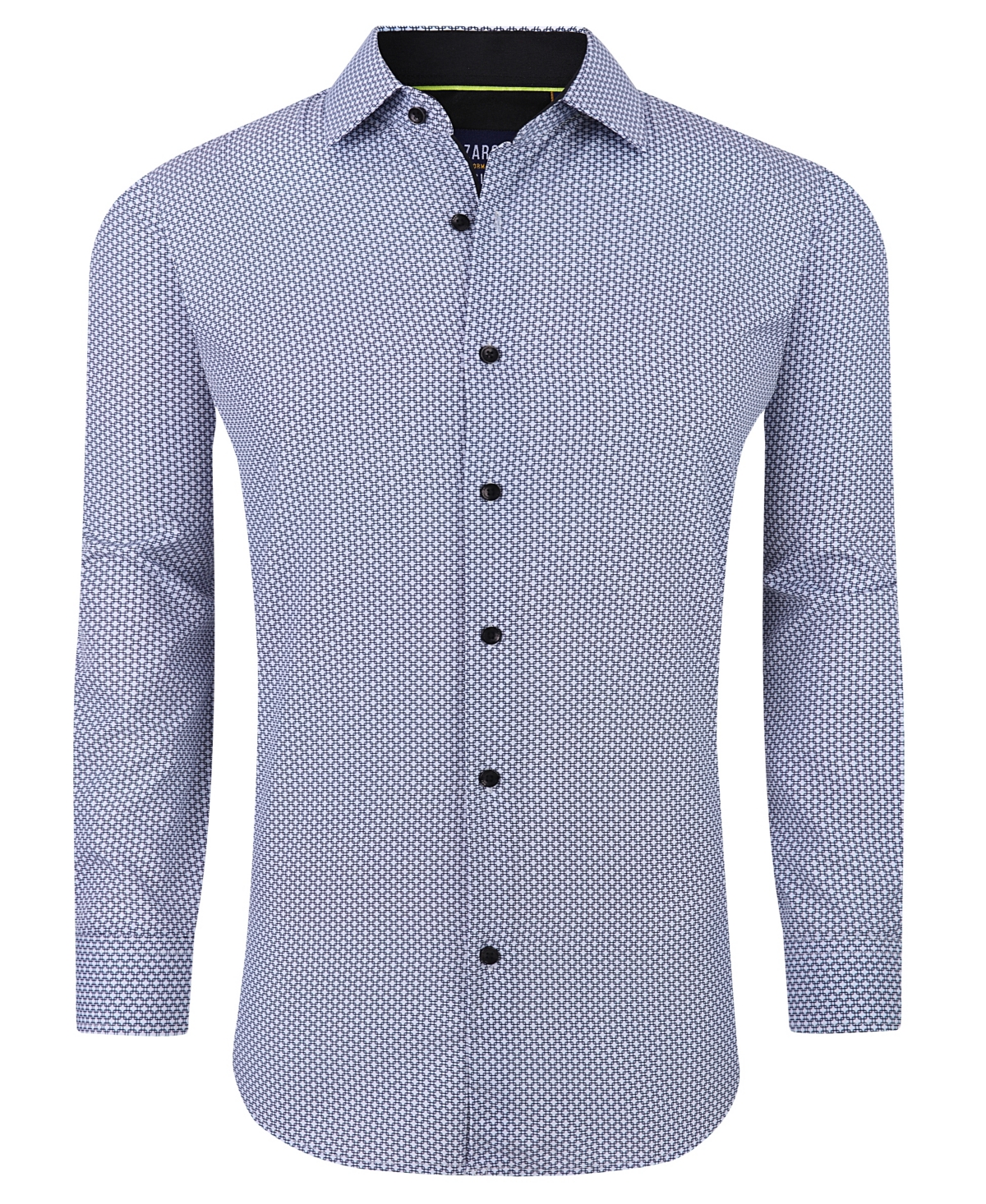 Shop Azaro Uomo Men's Geometric Four-way Stretch Button Down Shirt In White