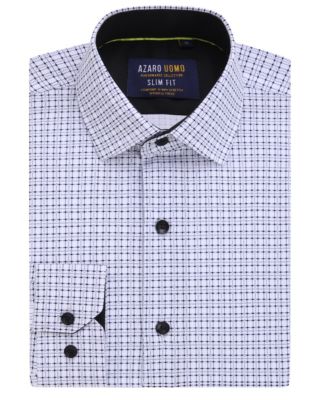 Men's Plaid Four-Way Stretch Button Down Slim Fit Shirt