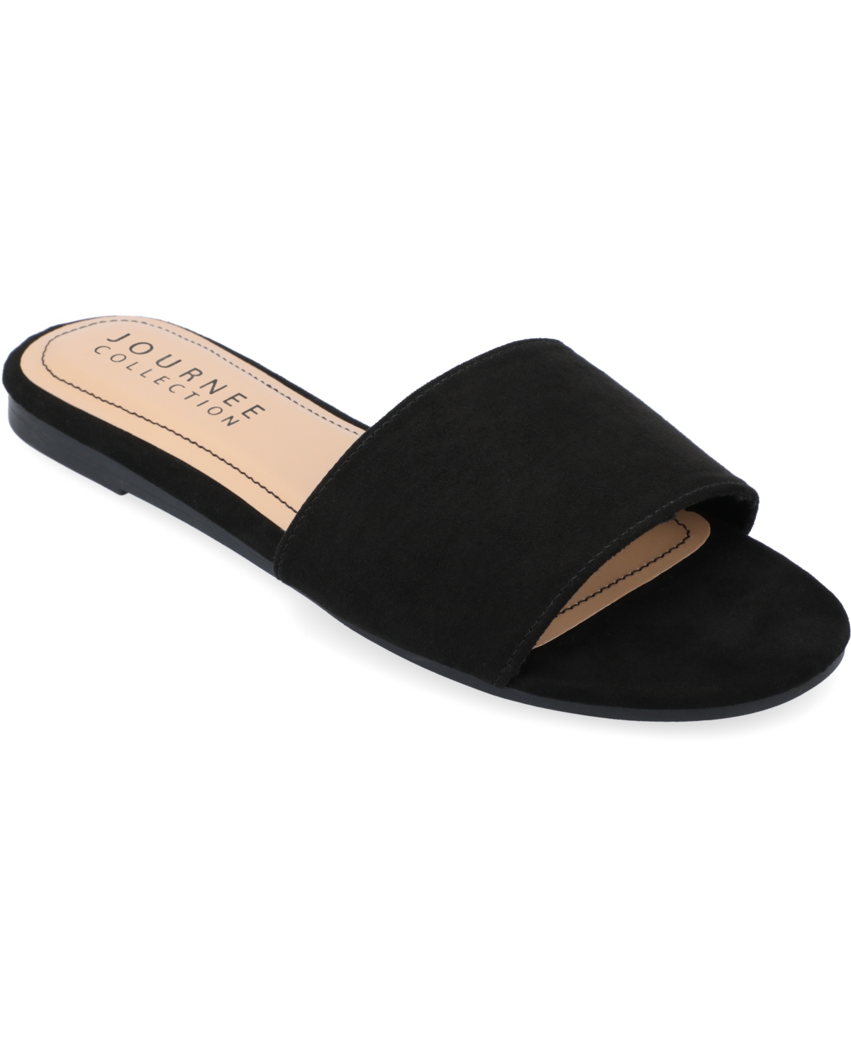 Journee Collection Women's Kolinna Slip On Flat Sandals In Black