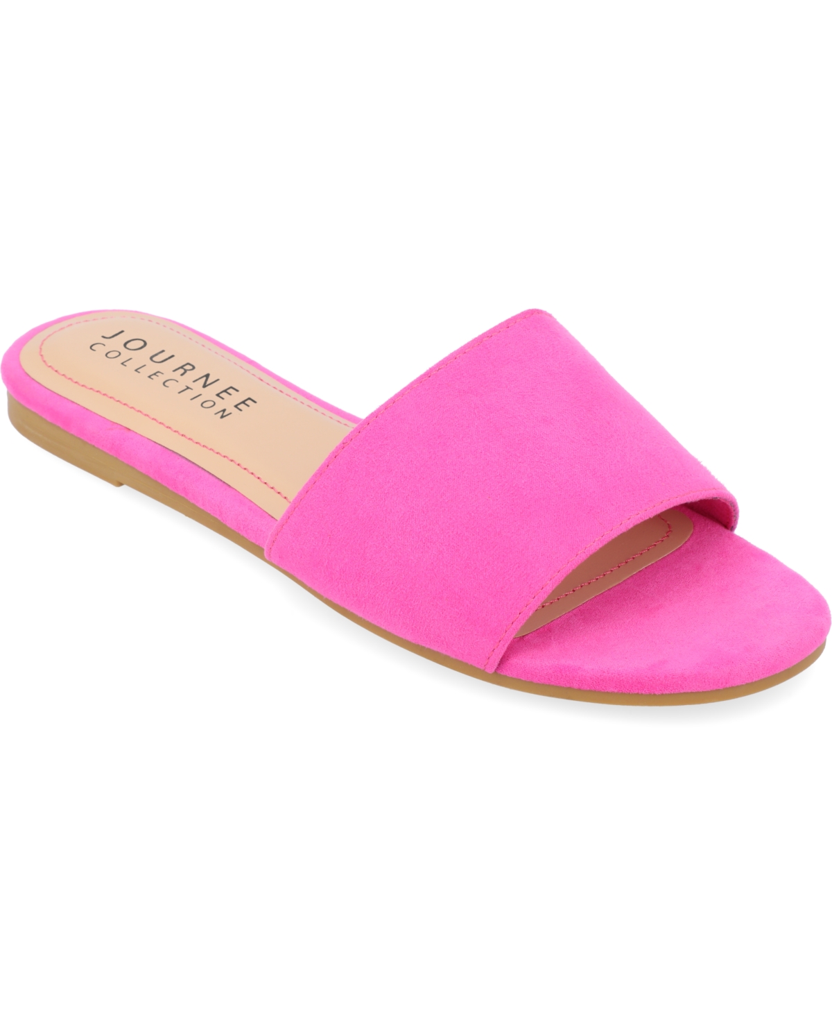 Journee Collection Women's Kolinna Slip On Flat Sandals In Pink