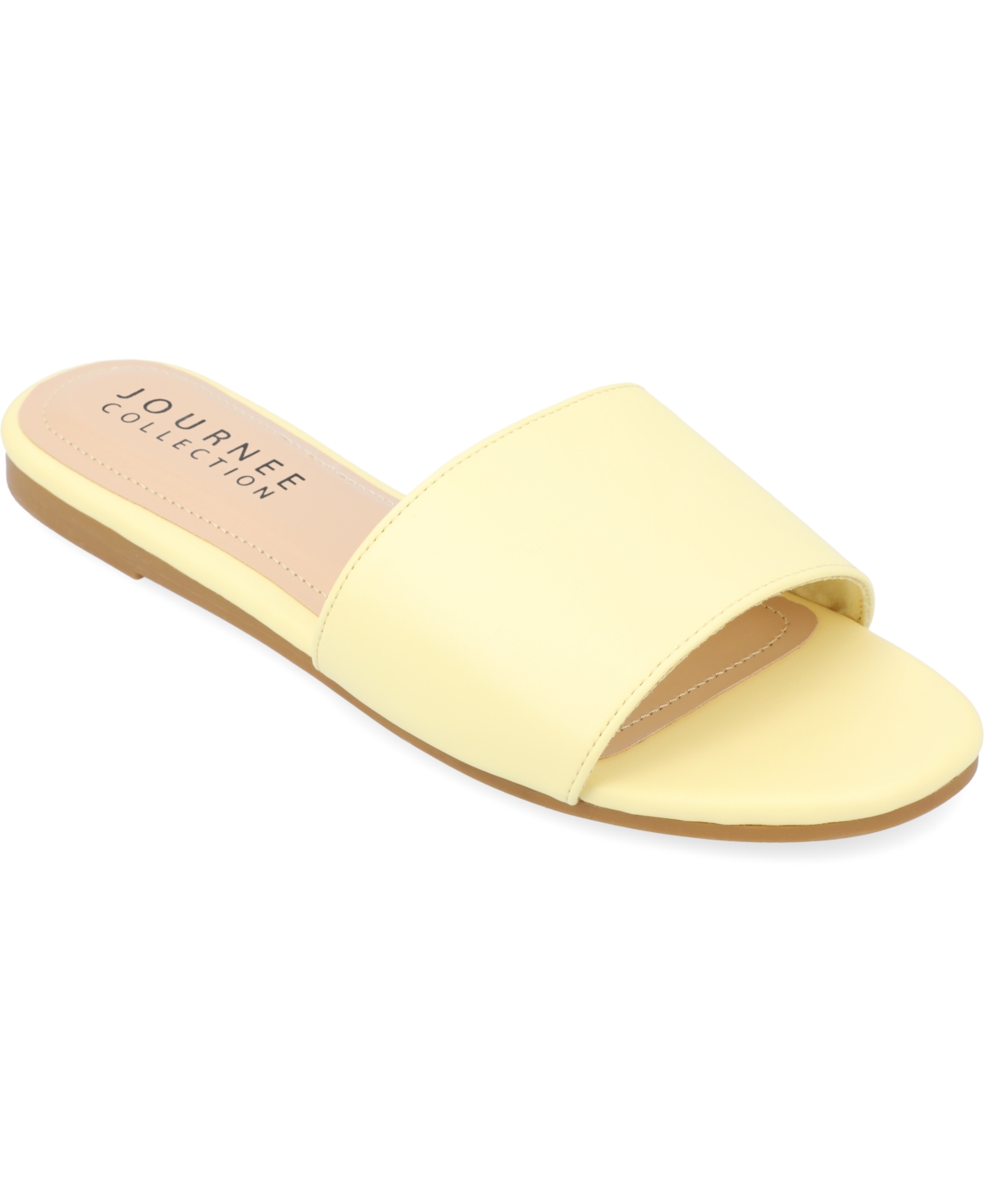 Shop Journee Collection Women's Kolinna Slip On Flat Sandals In Yellow