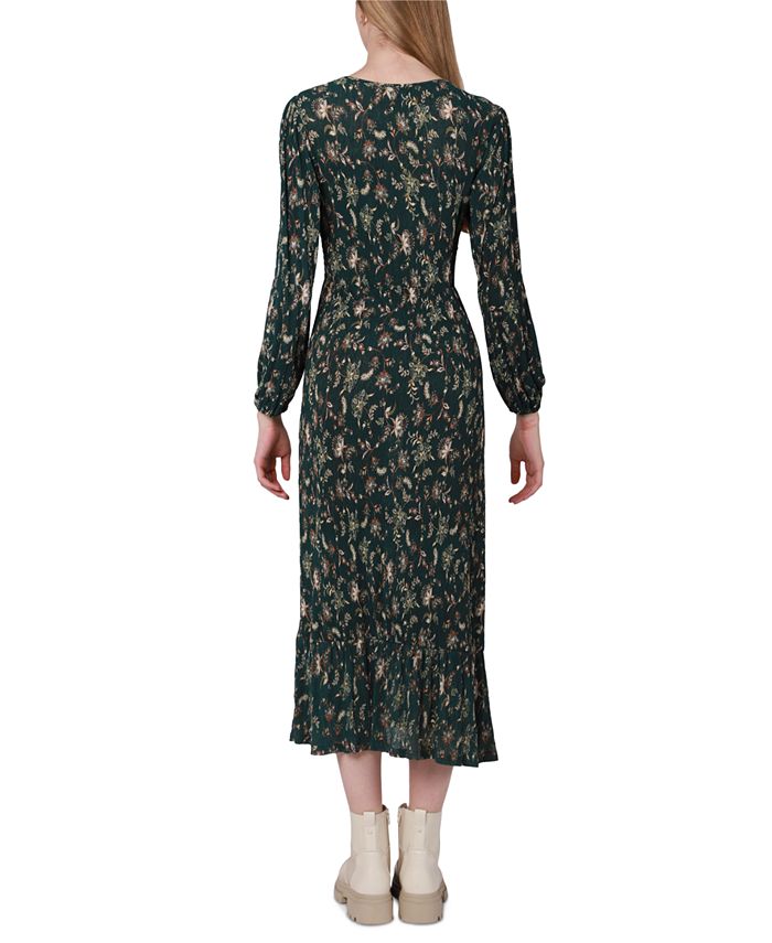 Black Tape Women's Plissé Ruffled-Hem Maxi Dress - Macy's