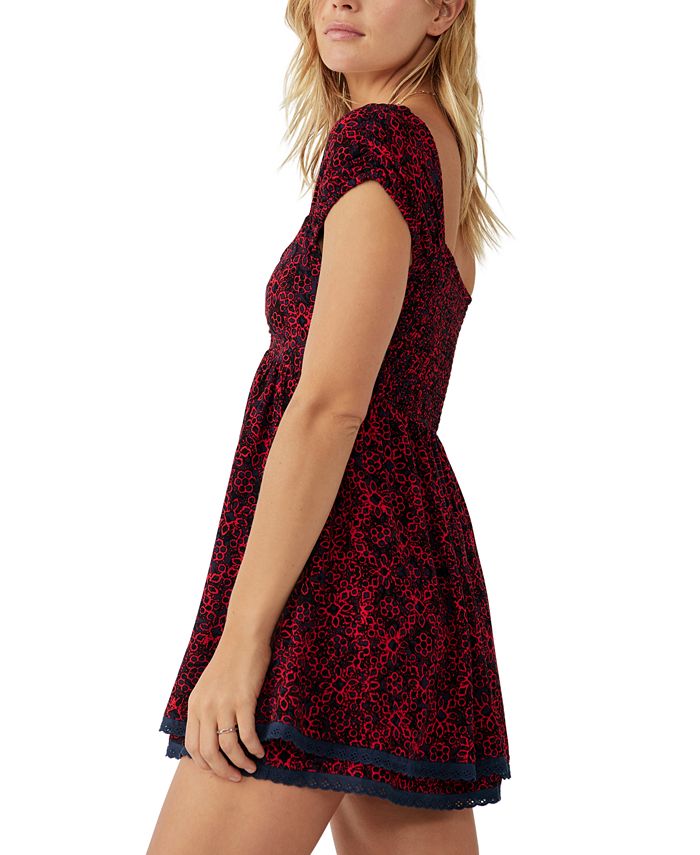 Free People Womens Be My Baby Mini Dress, navy, 0