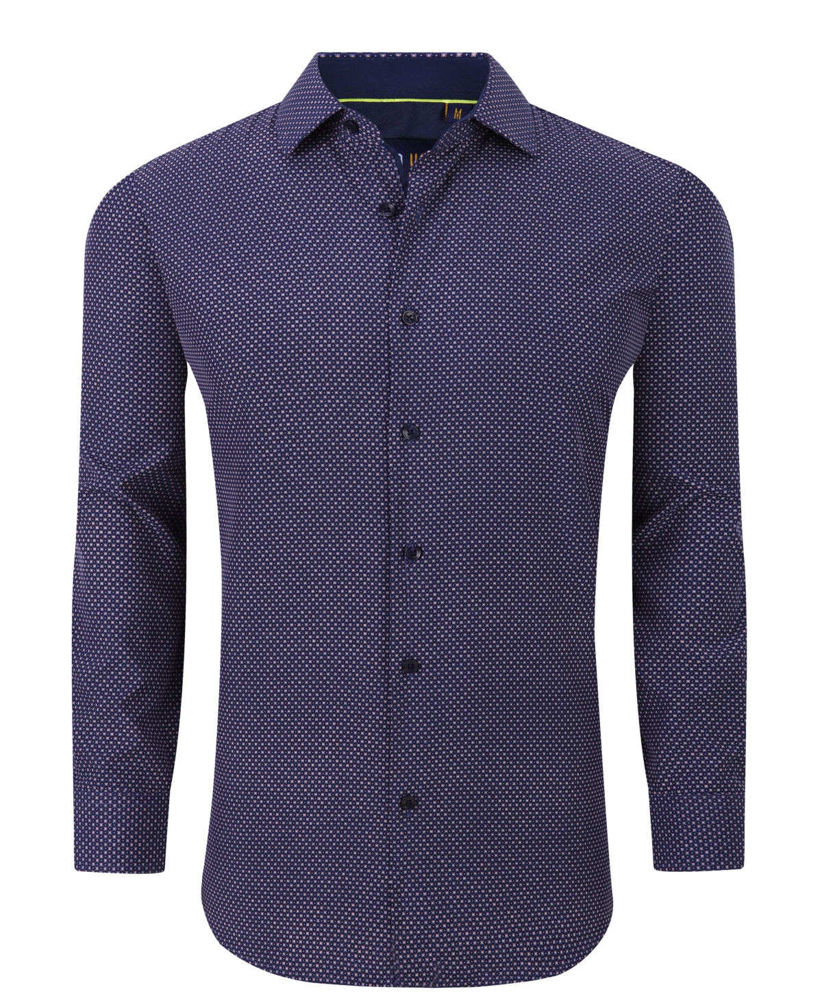 Men's Geometric Four-Way Stretch Button Down Shirt - Navy Geometric