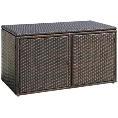 88 Gallon Garden Patio Rattan Storage Container Box Bin Shelf