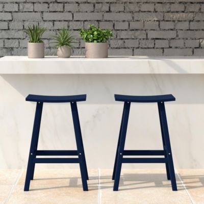 Outdoor Patio Adirondack Counter Height Stool Chair Set of 2