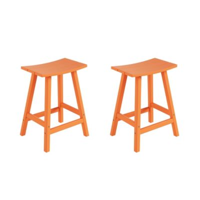 Outdoor Patio Adirondack Counter Height Stool Chair Set of 2