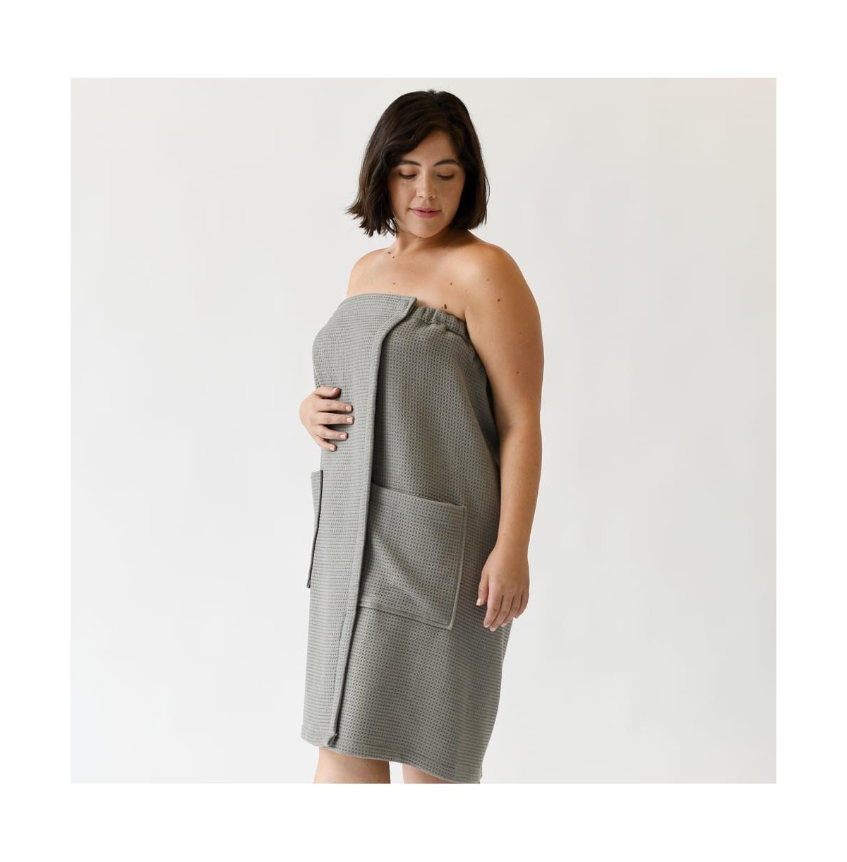 Women's Waffle Terry Bath Wrap - Charcoal