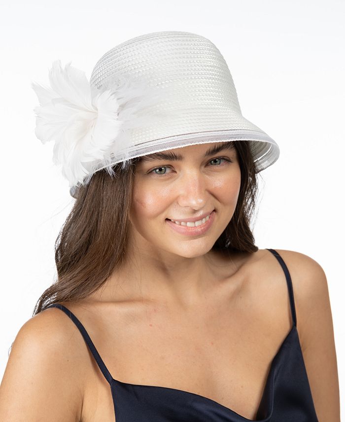 Feather cloche hat outlet