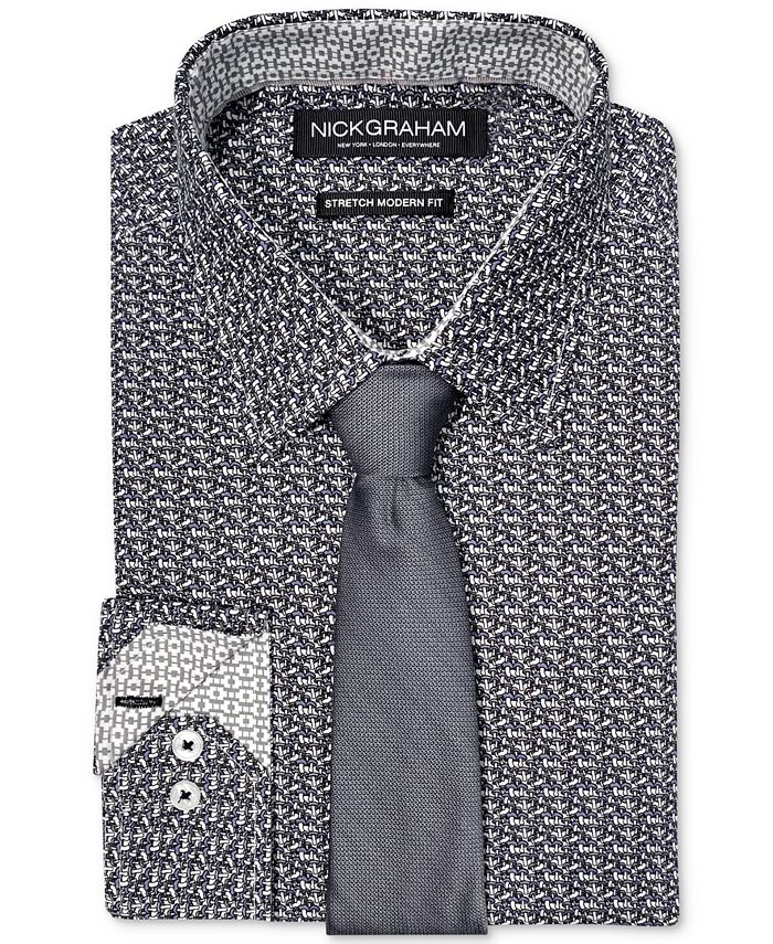 Nick Graham Men s Slim Fit Performance Stretch Mushroom Print