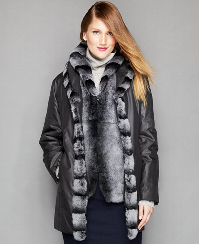 The Fur Vault Shawl-Collar Jacket & Removable Rabbit Fur Vest