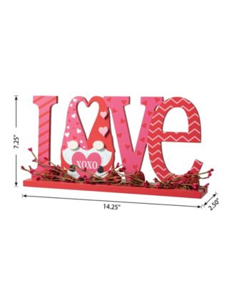 14.25" L Valentine's LOVE Wooden Gnome Table Decor