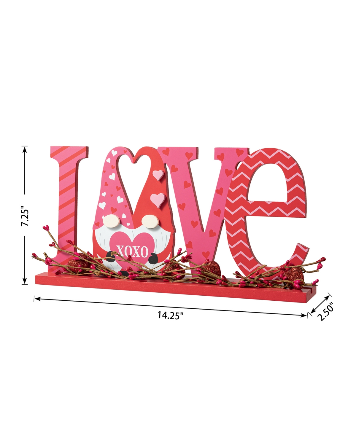 Glitzhome L Valentine's Love Wooden Gnome Table Decor
