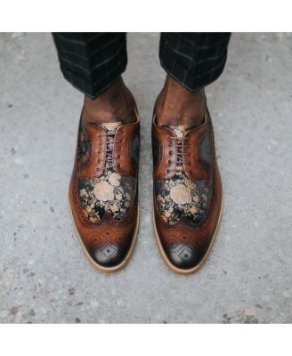 Men's Preston Leather and Jacquard Wingtip Dress Shoes