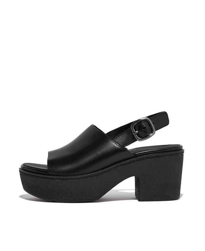 FitFlop Women's Pilar Leather Back Strap Platform Sandals - Macy's