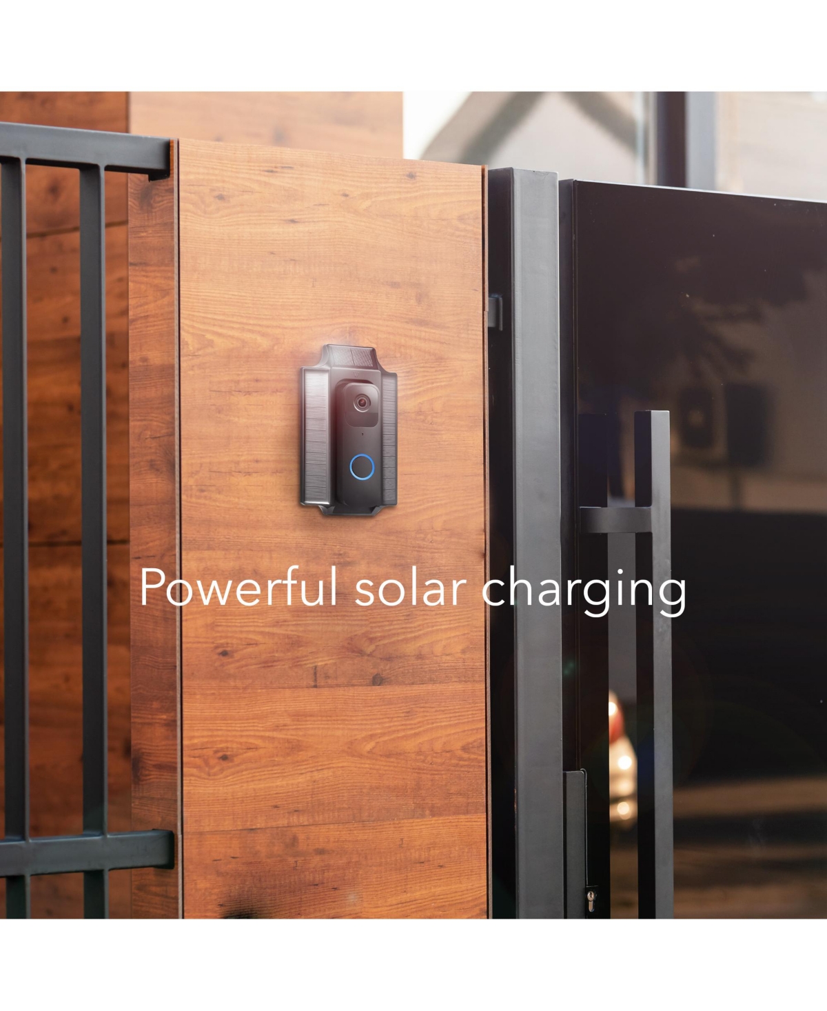 Wasserstein Solar Charger and Mount - Compatible with Blink Video Doorbell - Solar Power for your Blink Video Doorbell - Black