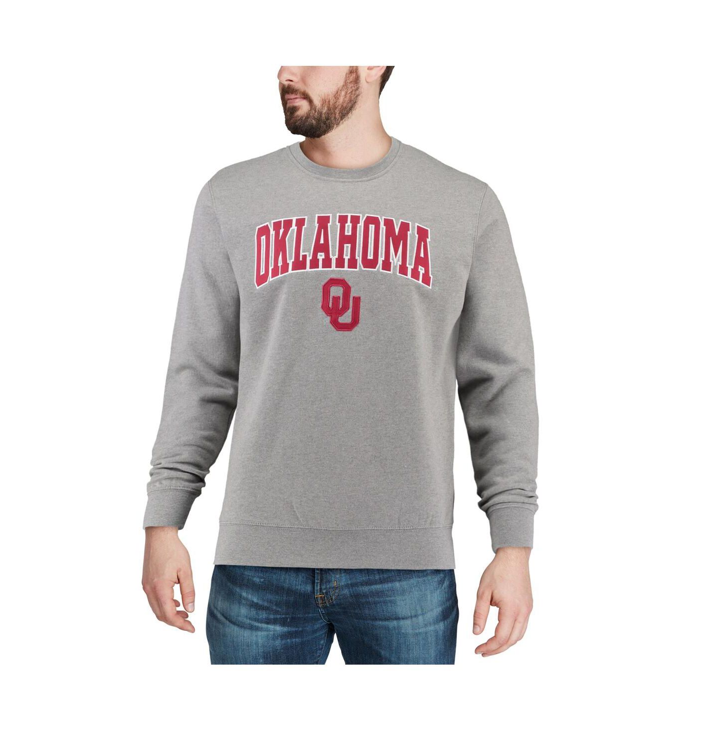 Мужская толстовка Colosseum Oklahoma Sooners Arch & Logo Crew Neck, цвет: Чёрный — фото 5