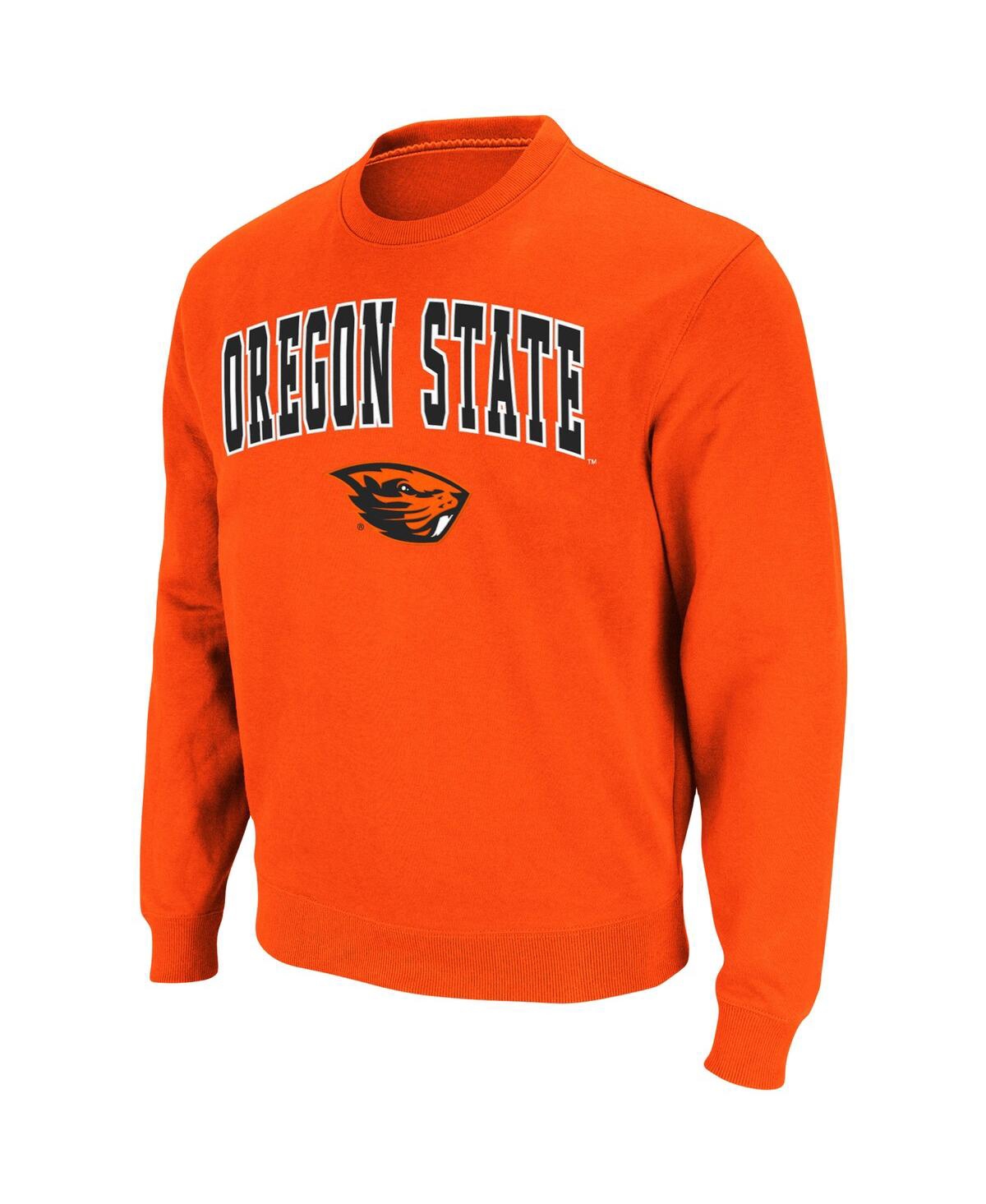 Colosseum Men's Oregon State Beavers Arch & Logo Tackle Twill Pullover Sweatshirt In Heather Gray