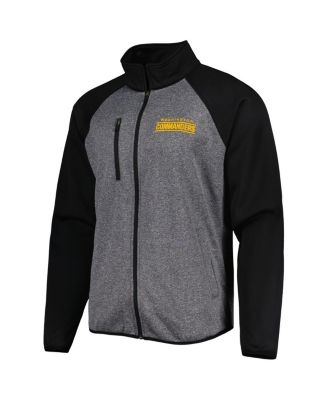 Men's Gray, Black Washington Commanders Runners Raglan Full-Zip Track Jacket