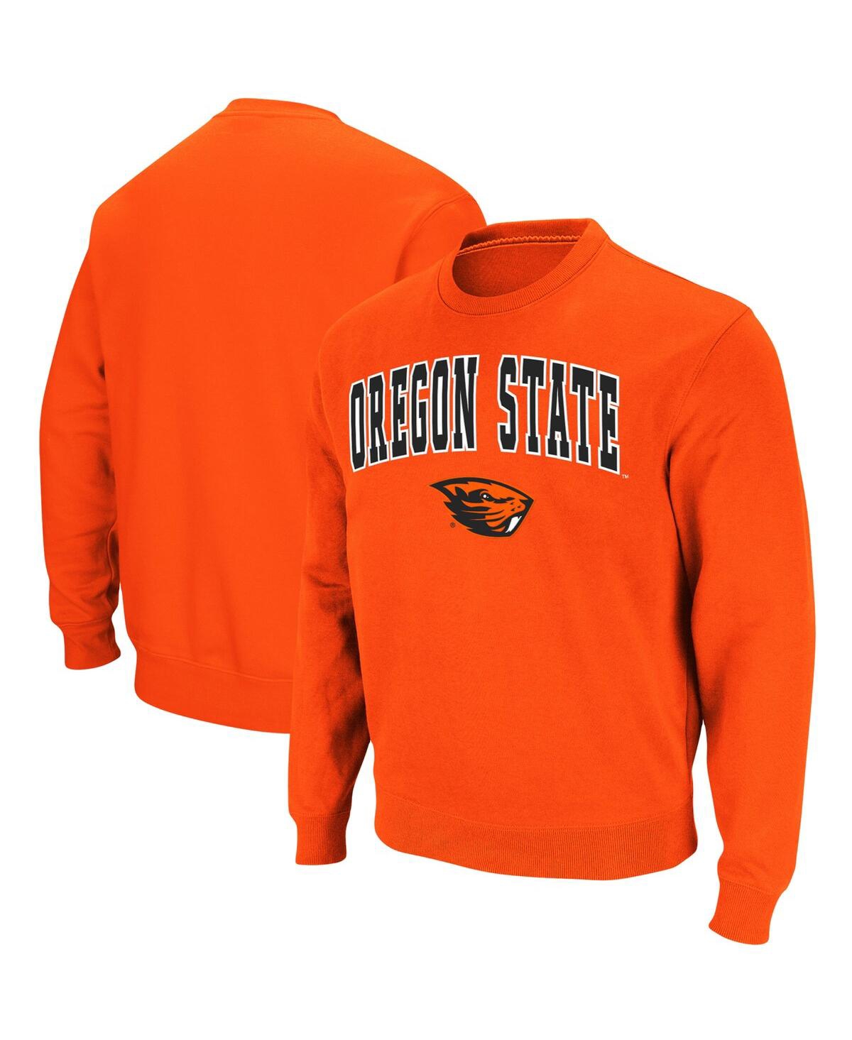 Colosseum Men's Oregon State Beavers Arch & Logo Tackle Twill Pullover Sweatshirt In Orange