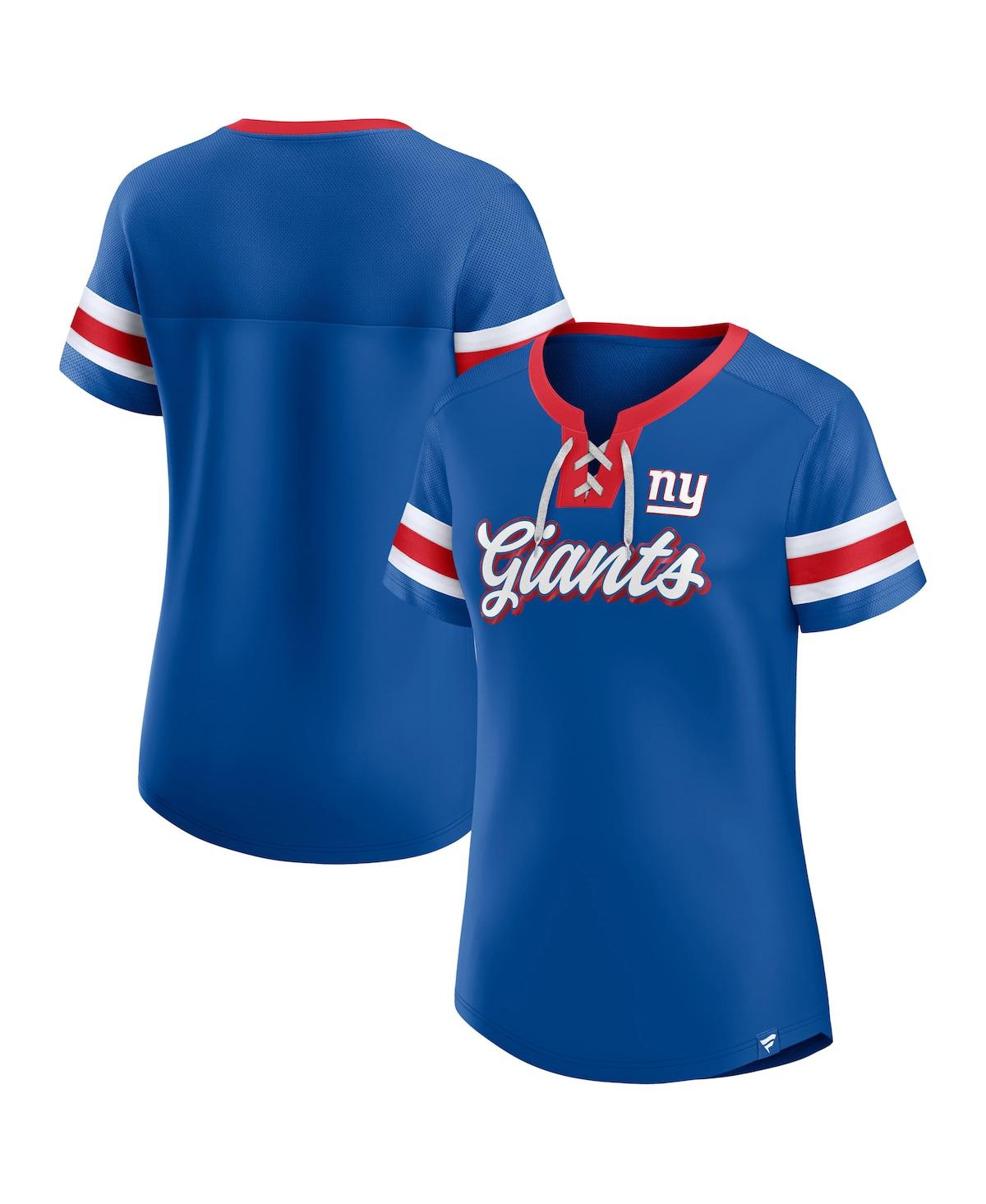 Fanatics Branded Royal New York Giants Original State Lace-up T-shirt In Royal