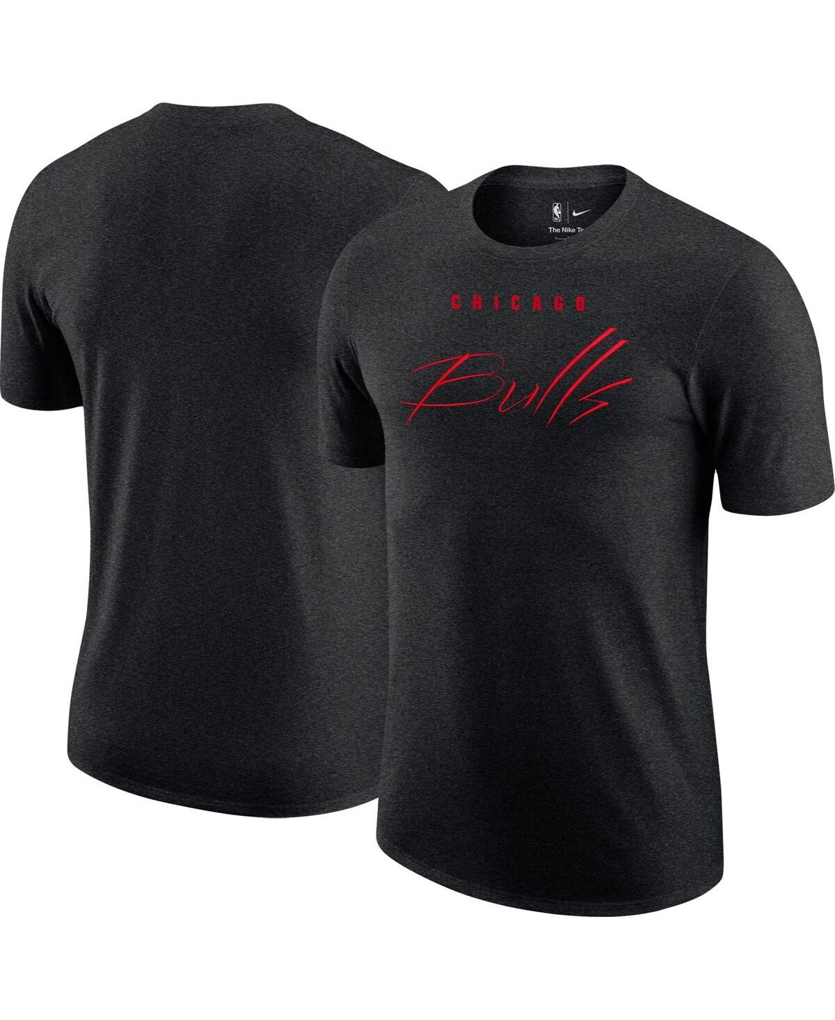 Men's NikeChicago Bulls Courtside Versus Flight Max90 T-shirt - Heather Black
