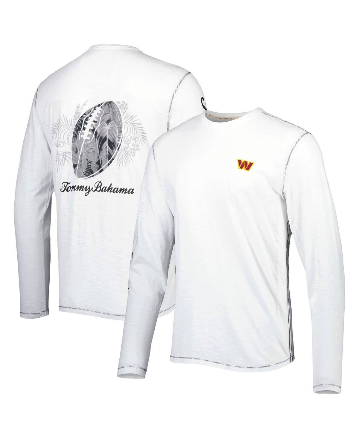 Shop Tommy Bahama Men's  White Washington Commanders Laces Out Billboard Long Sleeve T-shirt