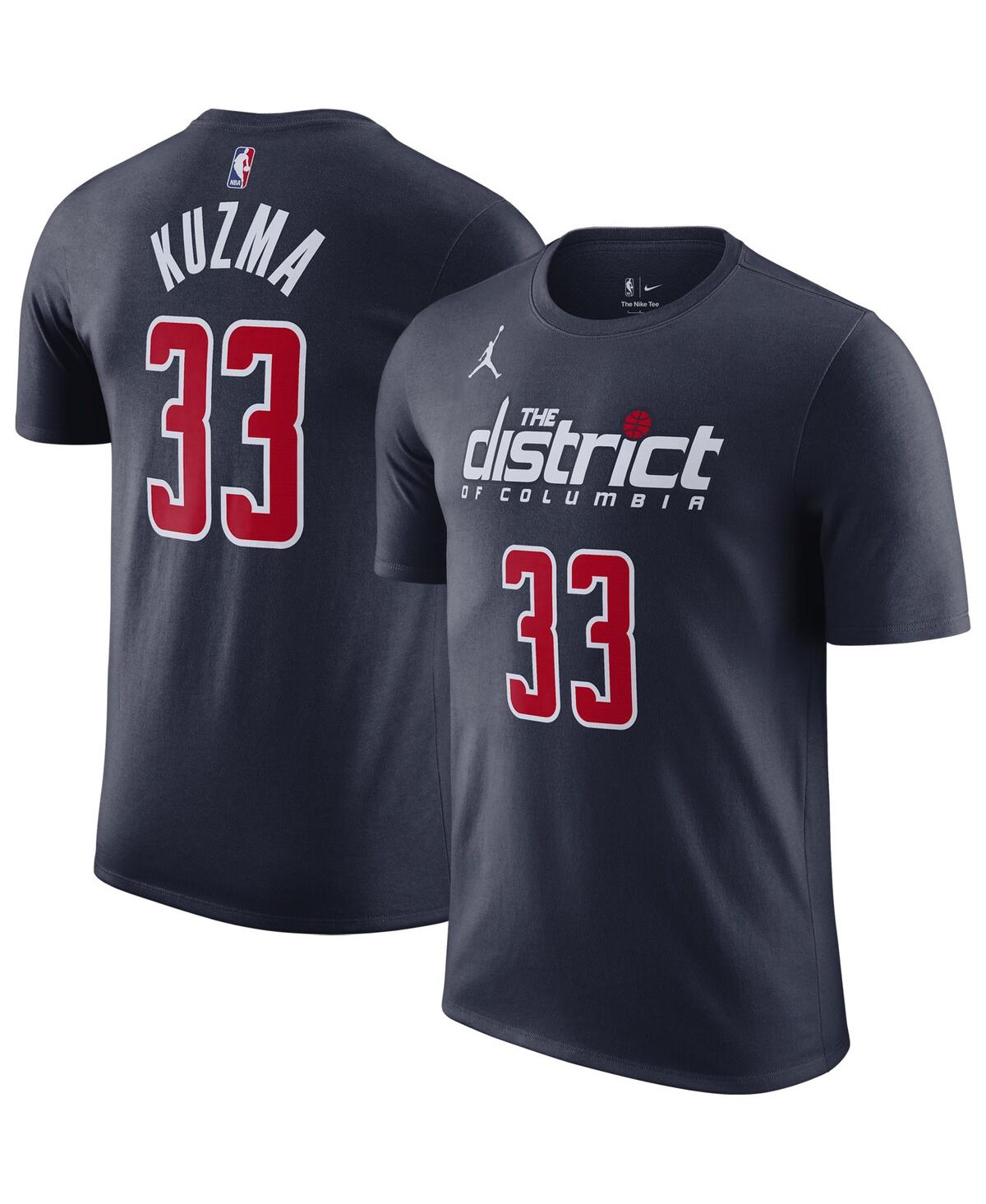 Jordan Men's  Kyle Kuzma Navy Washington Wizards 2022/23 Statement Edition Name And Number T-shirt