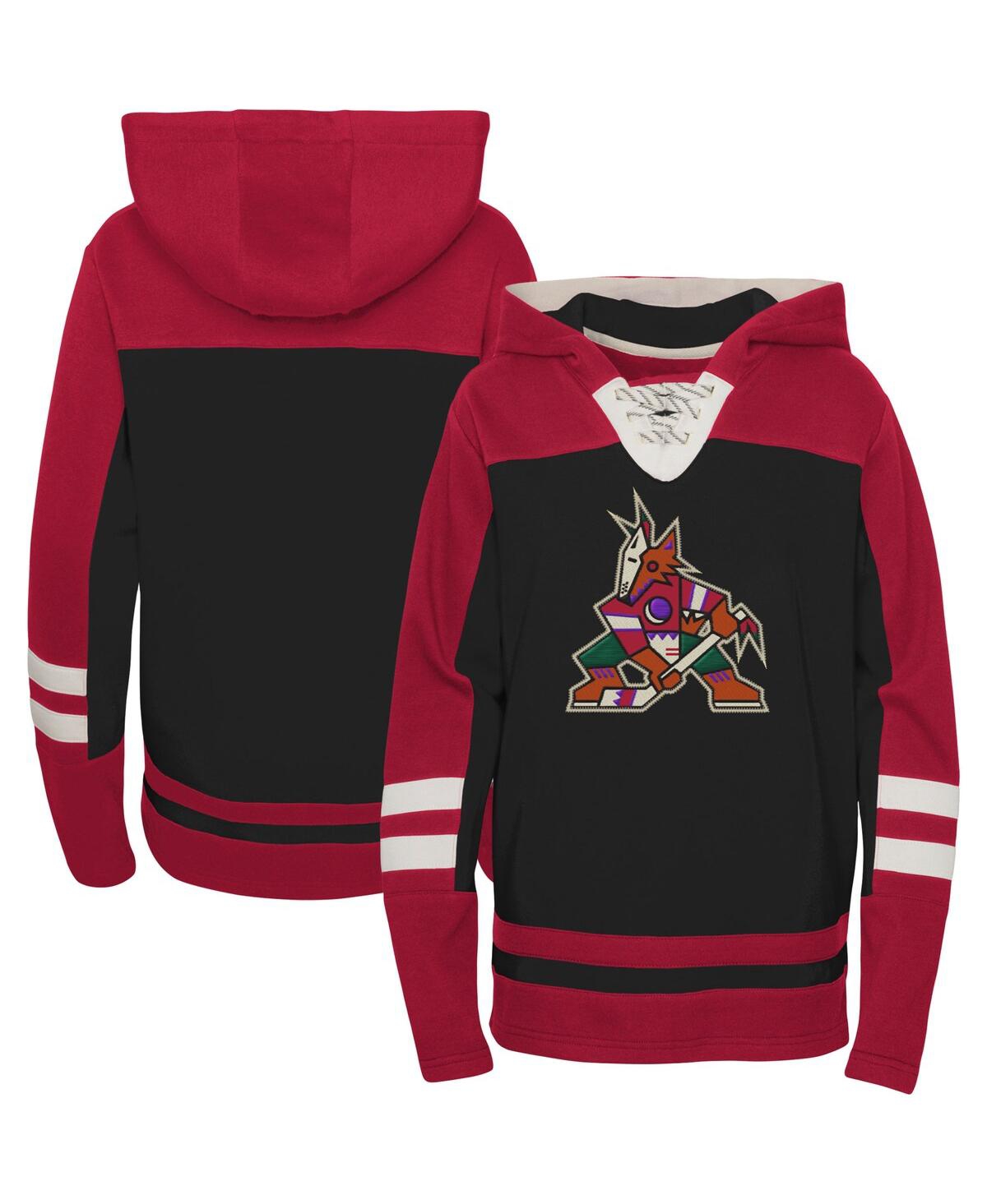 Outerstuff Kids' Big Boys And Girls Black Arizona Coyotes Ageless Revisited Home Lace-up Pullover Hoodie