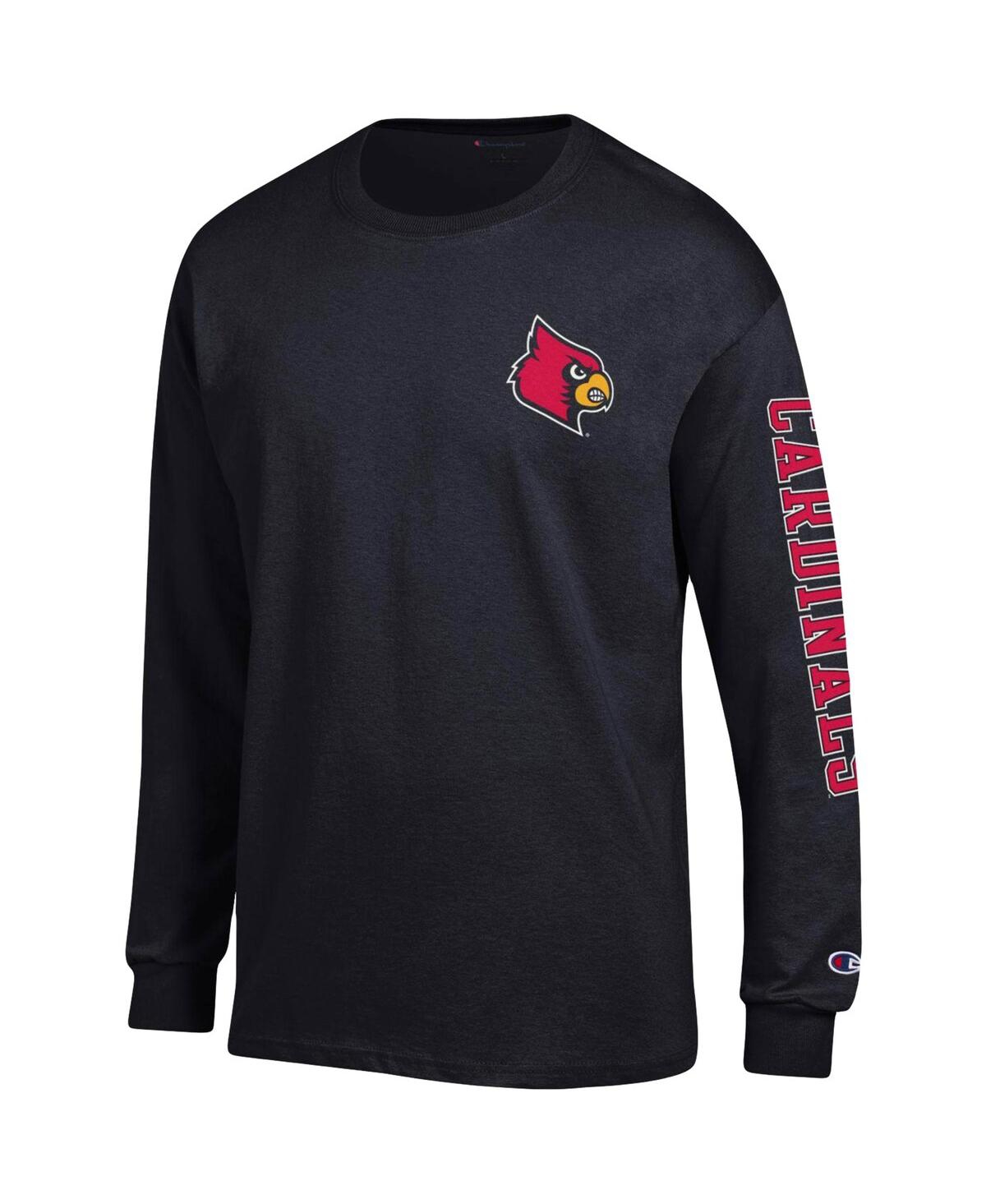 Men's ChampionLouisville Cardinals Team Stack Long Sleeve T-shirt - Black