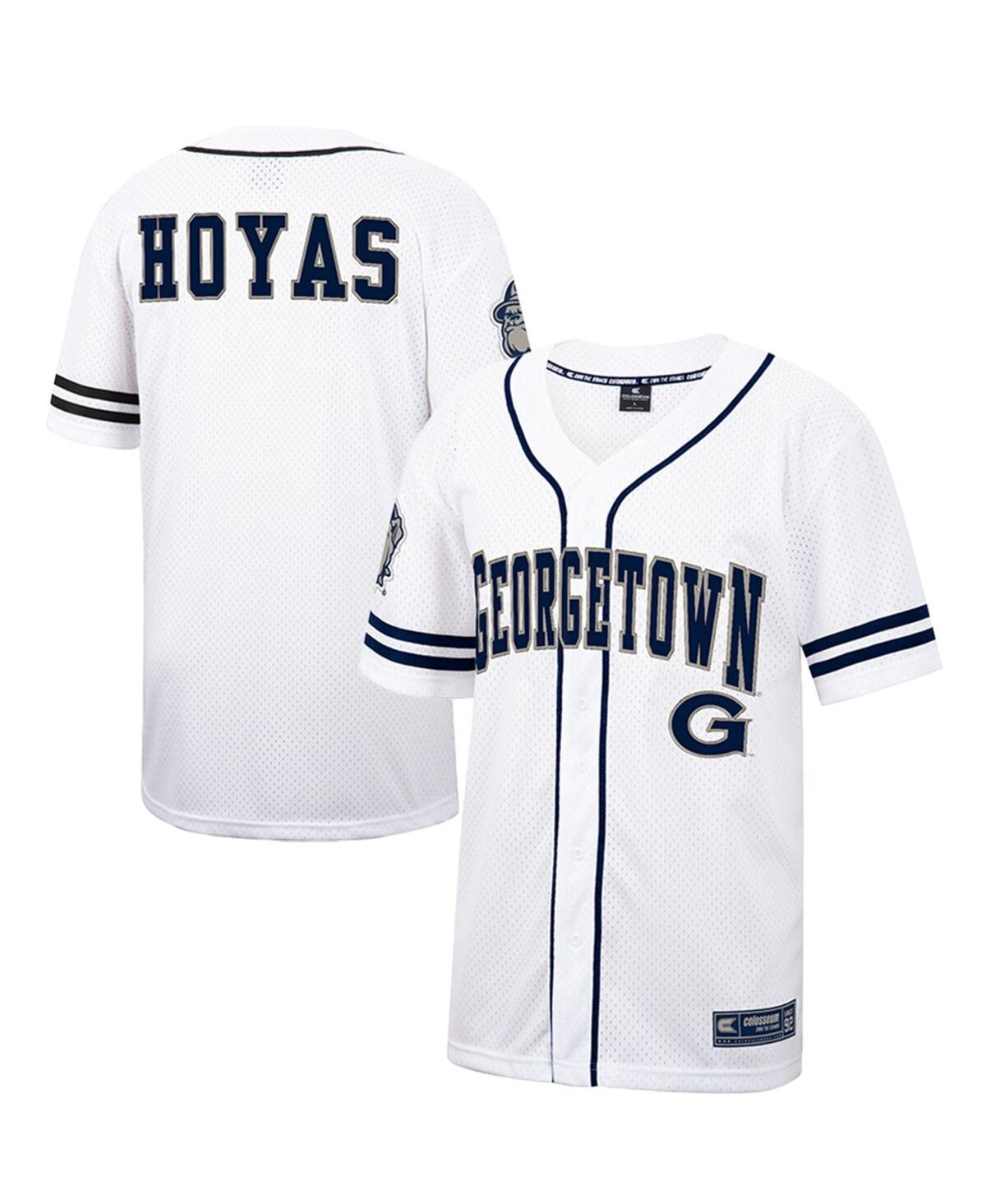Men's Colosseum Navy Georgetown Hoyas Free Spirited Baseball Jersey - Navy