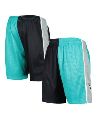 Men's Teal, Black San Antonio Spurs Hardwood Classics 1998 Split Swingman Shorts