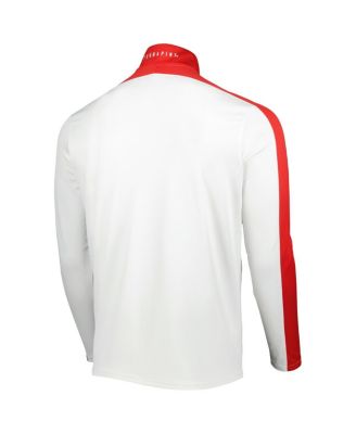 Men's White Maryland Terrapins Lightweight Mock Neck Performance Quarter-Zip Jacket