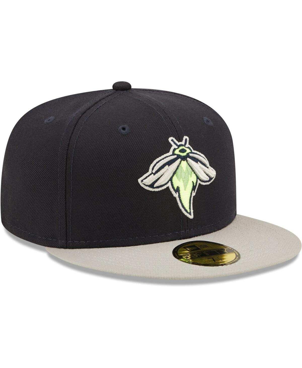 Men's New EraColumbia Fireflies Authentic Collection Road 59FIFTY Fitted Hat - Navy
