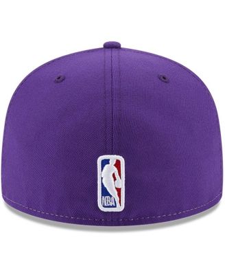 Men's White, Purple Los Angeles Lakers Back Half 9FIFTY Fitted Hat