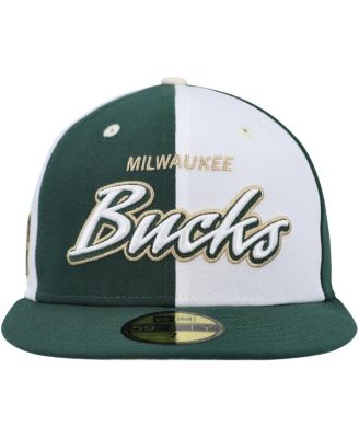 Men's Hunter Green, White Milwaukee Bucks Griswold 59FIFTY Fitted Hat