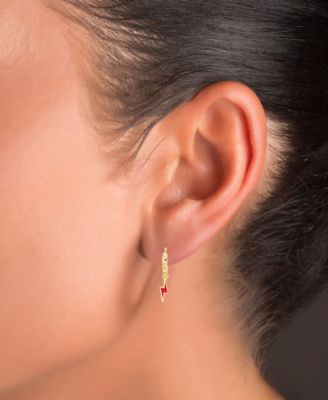 Lightning Charm Hoop Earrings in Sterling Silver or 14k Gold over Sterling Silver