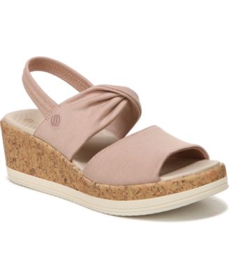 BZees Women's Remix Wedge Sandals - Machine Washable Cork Slingbacks With Cloud Technology Comfort