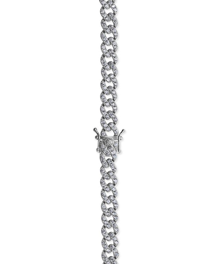 OMA THE LABEL Frosty Link Collection 9mm Necklace in White Gold- Plated ...