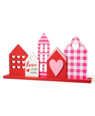 16" L Valentine's House Wooden Table Decor
