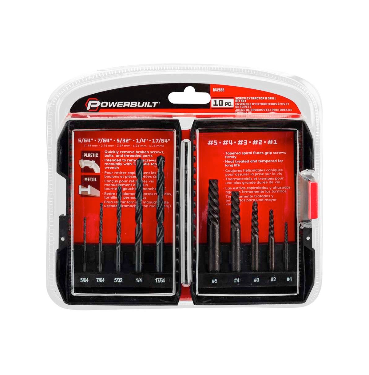 10 Piece Drill and Screw Extractor Set - Black