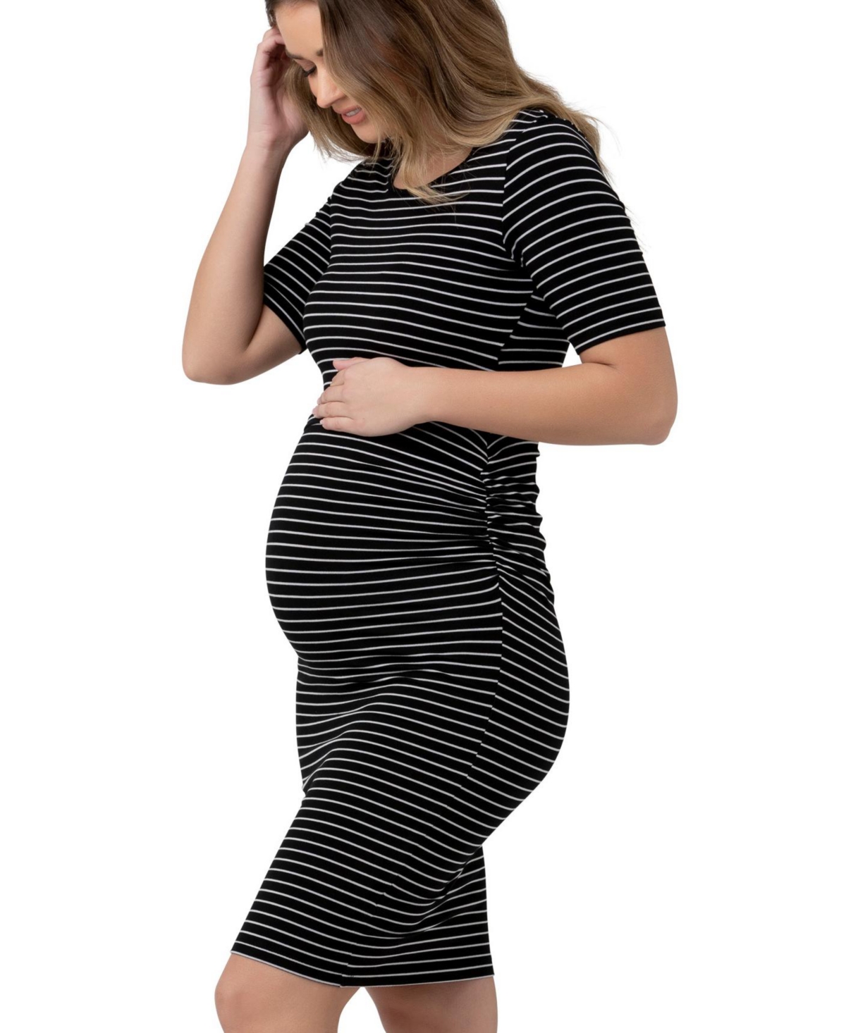 Ripe Maternity Maternity Mia St Short Sleeve Nursing Dress -/ flint