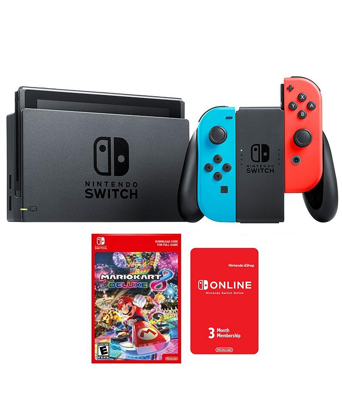 Nintendo Switch Neon Mario Kart 8 Console with Lego Star Wars Skywalker ... image.