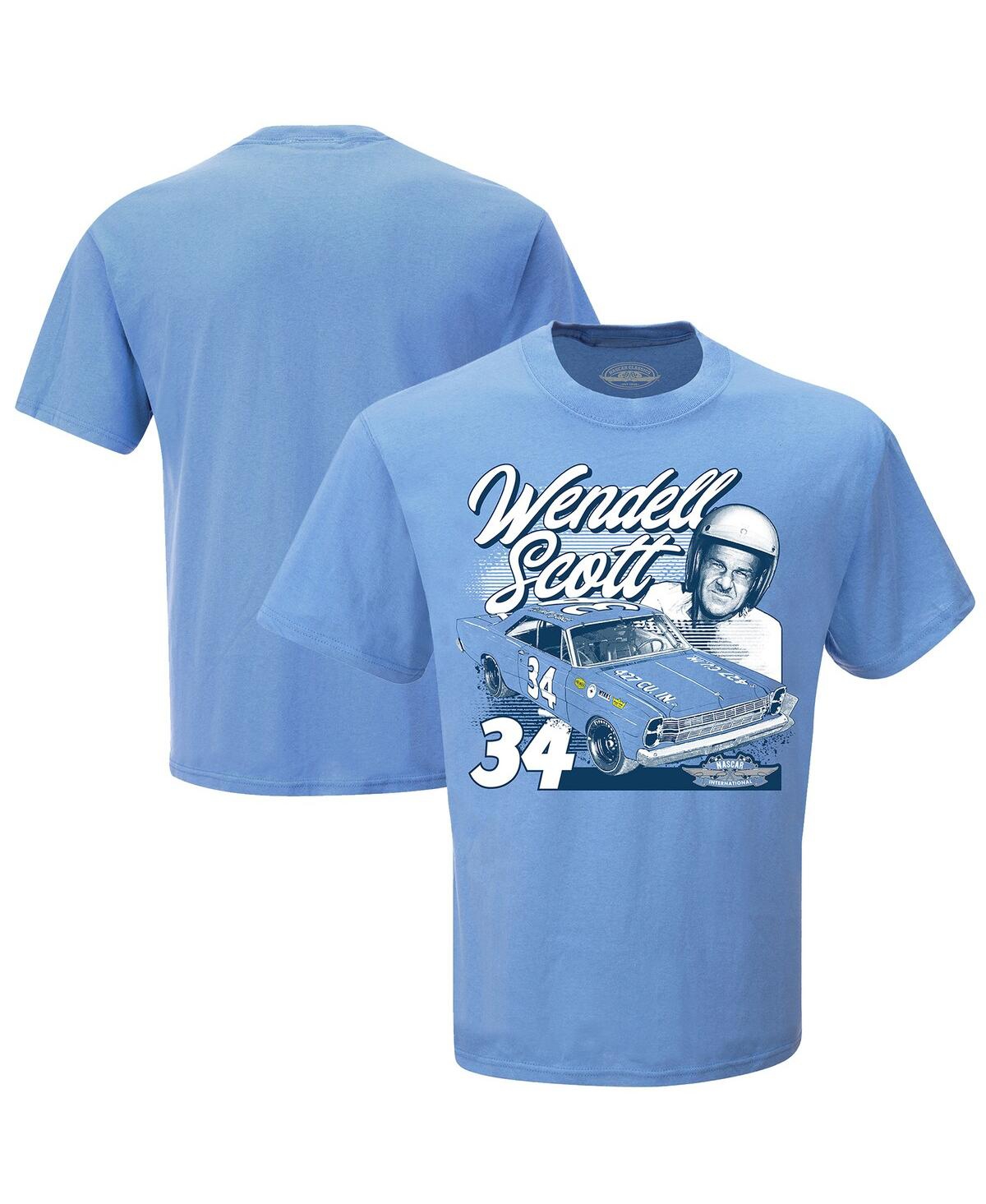 Checkered Flag Sports Men's  Light Blue Wendell Scott Graphic 1-spot T-shirt