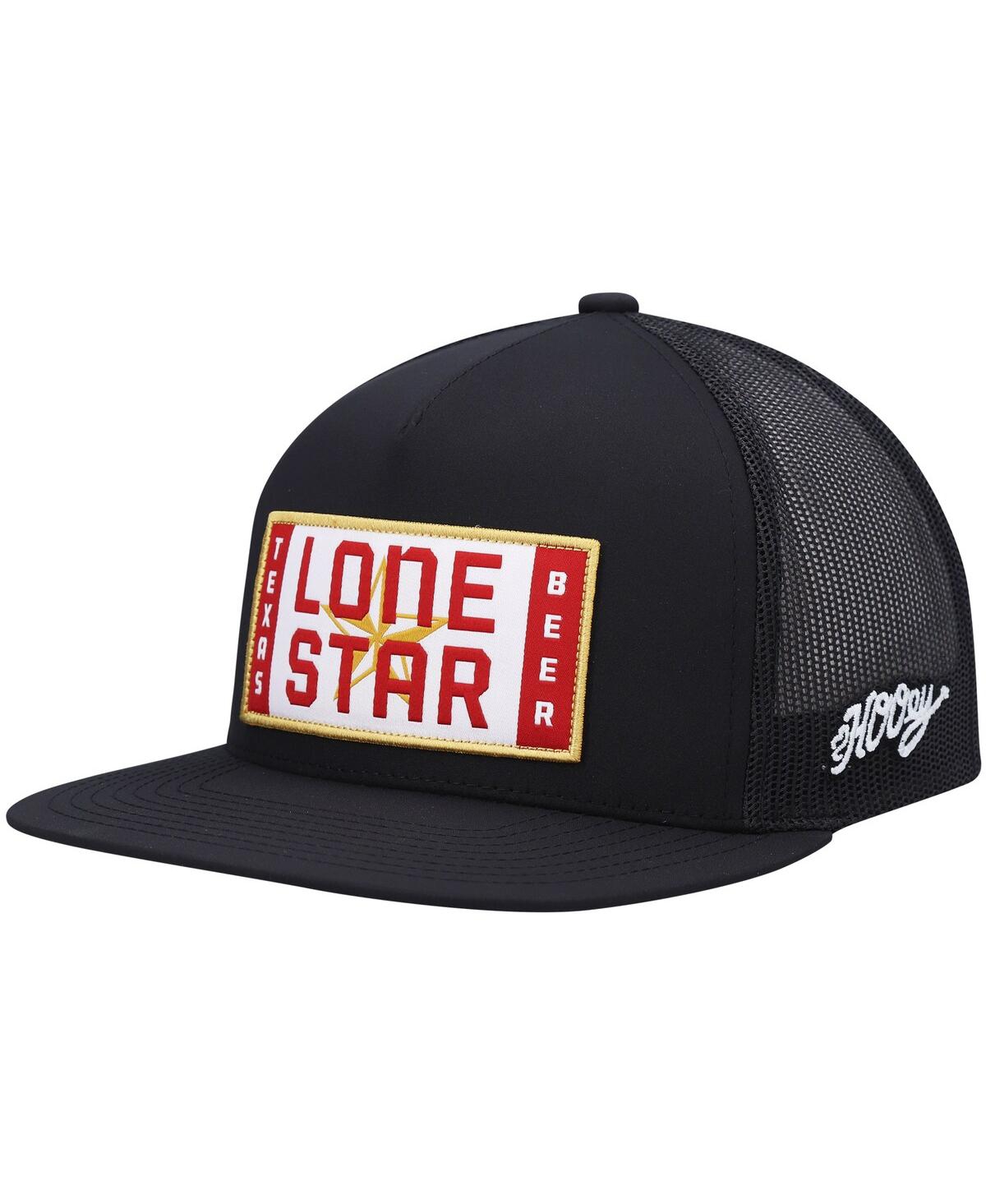 Men's Hooey Black Lone Star Logo Trucker Snapback Hat - Black