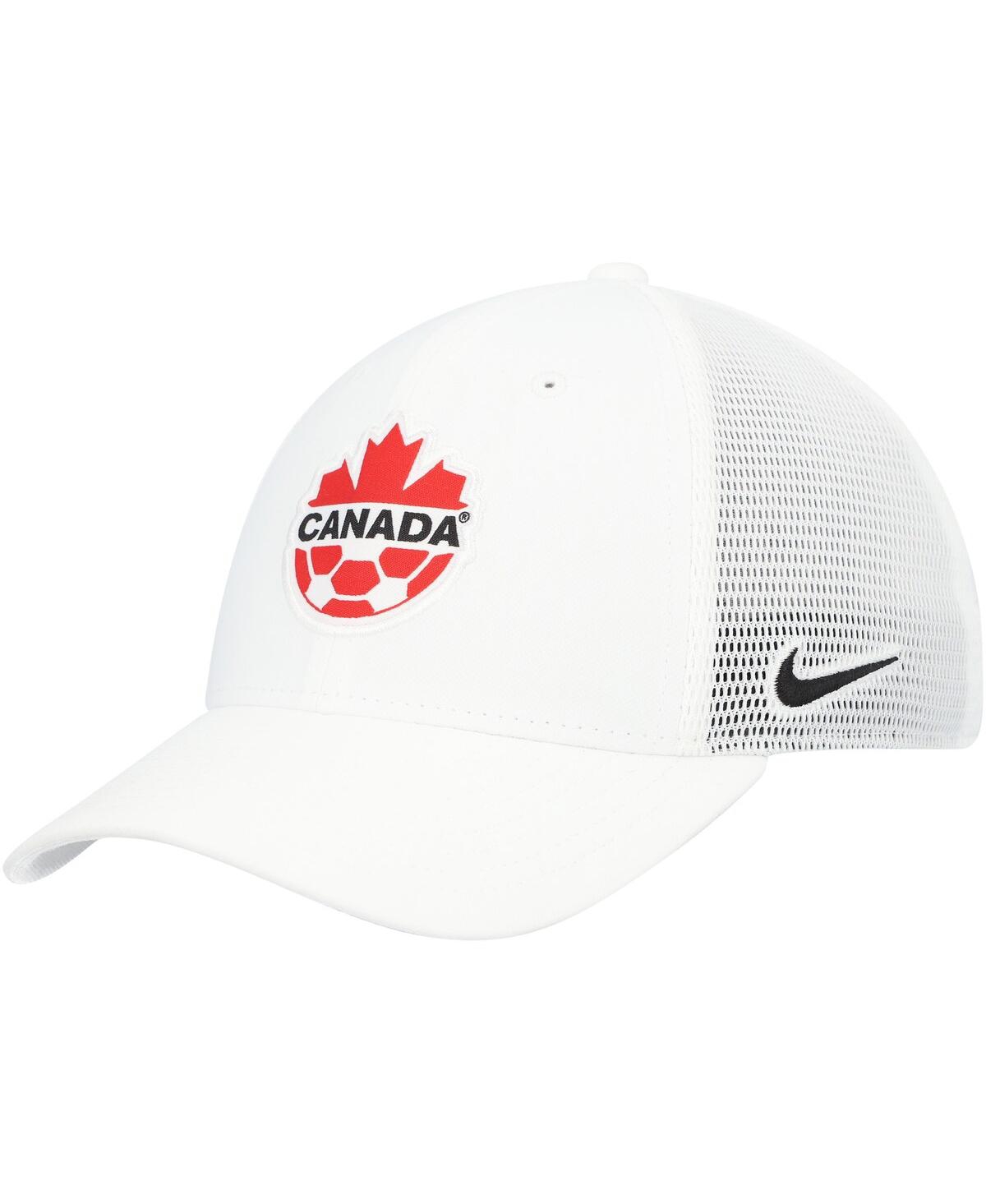 Shop Nike Men's  White Canada Soccer Legacy91 Aerobill Performance Flex Hat